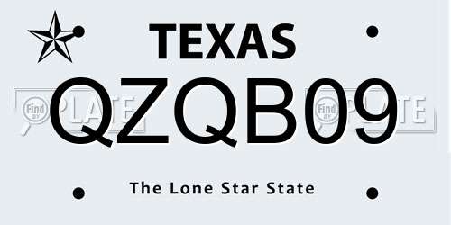 QZQB09 Texas License Plate