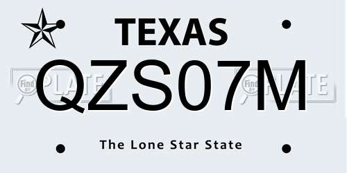 QZS07M Texas License Plate