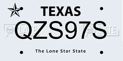 QZS97S Texas License Plate