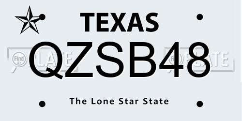 QZSB48 Texas License Plate