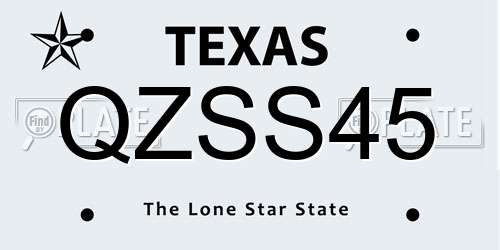 QZSS45 Texas License Plate