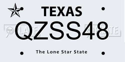 QZSS48 Texas License Plate