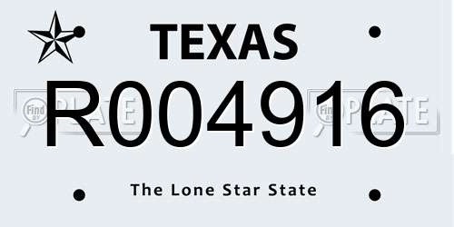 R004916 Texas License Plate