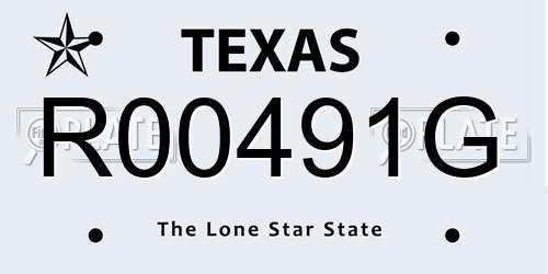 R00491G Texas License Plate