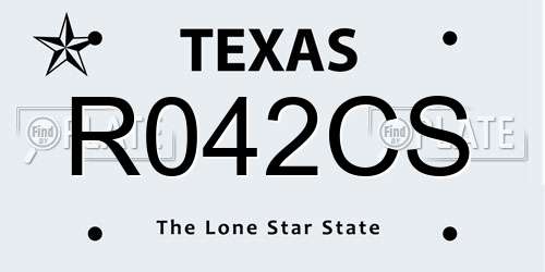 R042CS Texas License Plate