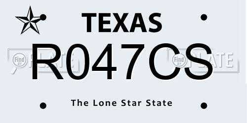 R047CS Texas License Plate