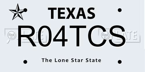 R04TCS Texas License Plate