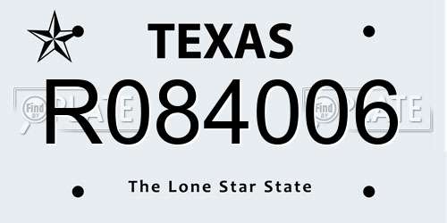 R084006 Texas License Plate