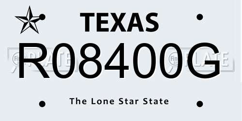 R08400G Texas License Plate
