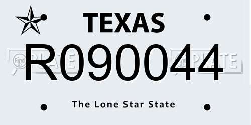 R090044 Texas License Plate