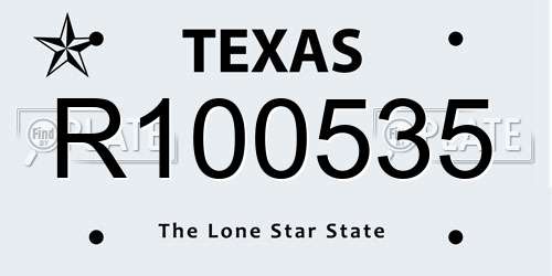 R100535 Texas License Plate