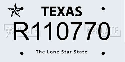 R110770 Texas License Plate