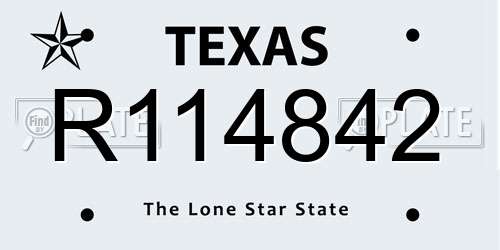 R114842 Texas License Plate