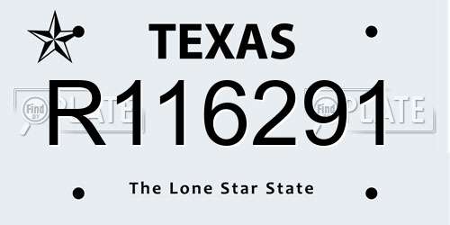 R116291 Texas License Plate
