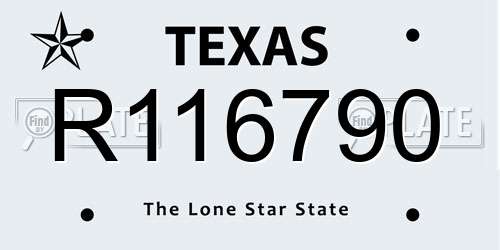 R116790 Texas License Plate