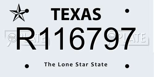 R116797 Texas License Plate