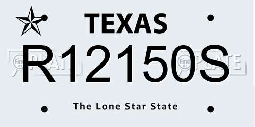 R12150S Texas License Plate