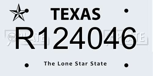 R124046 Texas License Plate