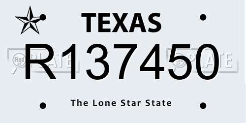 R137450 Texas License Plate
