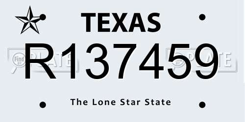 R137459 Texas License Plate