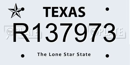 R137973 Texas License Plate