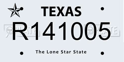 R141005 Texas License Plate