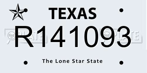 R141093 Texas License Plate