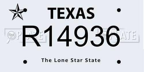 R14936 Texas License Plate