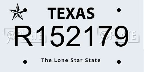 R152179 Texas License Plate