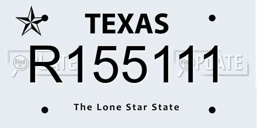R155111 Texas License Plate