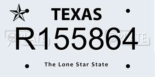 R155864 Texas License Plate