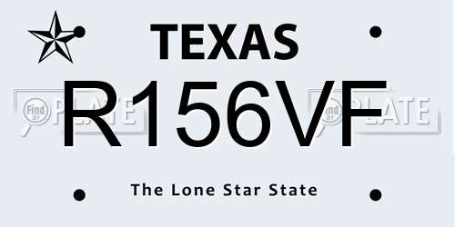 R156VF Texas License Plate