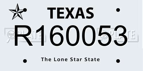 R160053 Texas License Plate