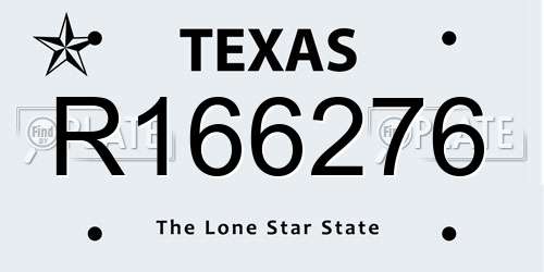 R166276 Texas License Plate