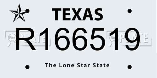R166519 Texas License Plate