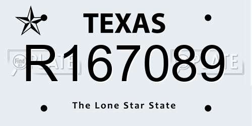 R167089 Texas License Plate