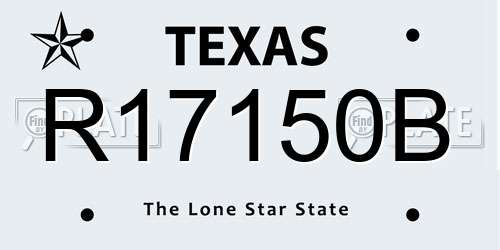 R17150B Texas License Plate