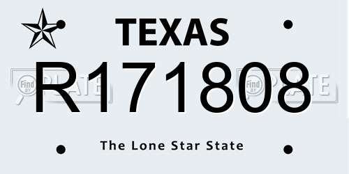 R171808 Texas License Plate