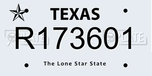 R173601 Texas License Plate