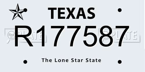 R177587 Texas License Plate