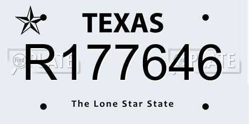 R177646 Texas License Plate