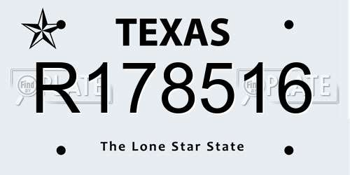 R178516 Texas License Plate