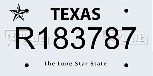 R183787 Texas License Plate