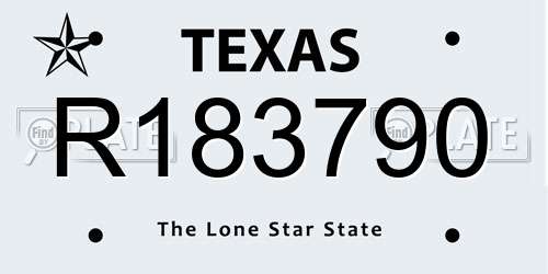 R183790 Texas License Plate