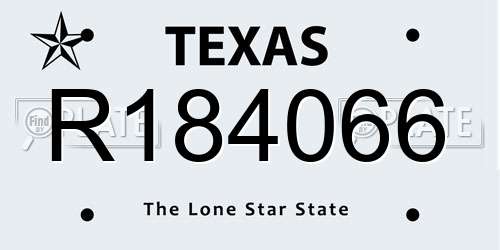 R184066 Texas License Plate