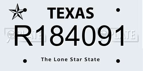 R184091 Texas License Plate