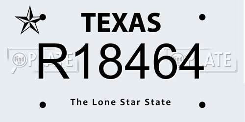 R18464 Texas License Plate