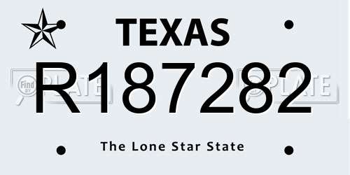 R187282 Texas License Plate