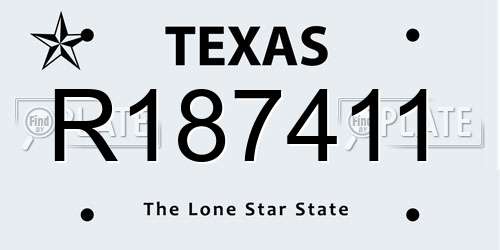 R187411 Texas License Plate