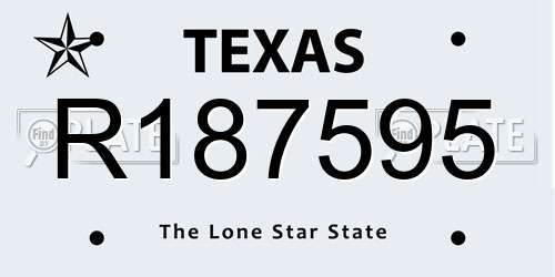 R187595 Texas License Plate